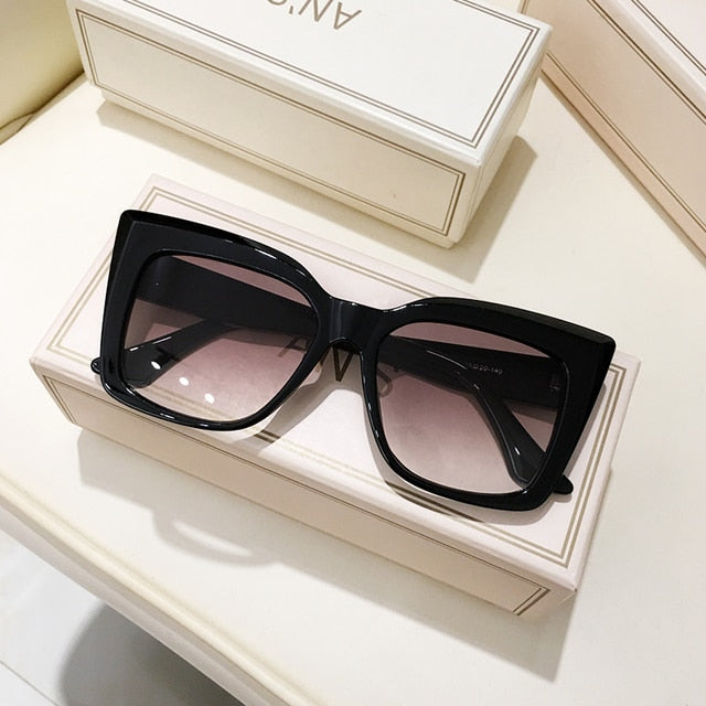 Rectangle Big Frame Cat Eye Sunglasses