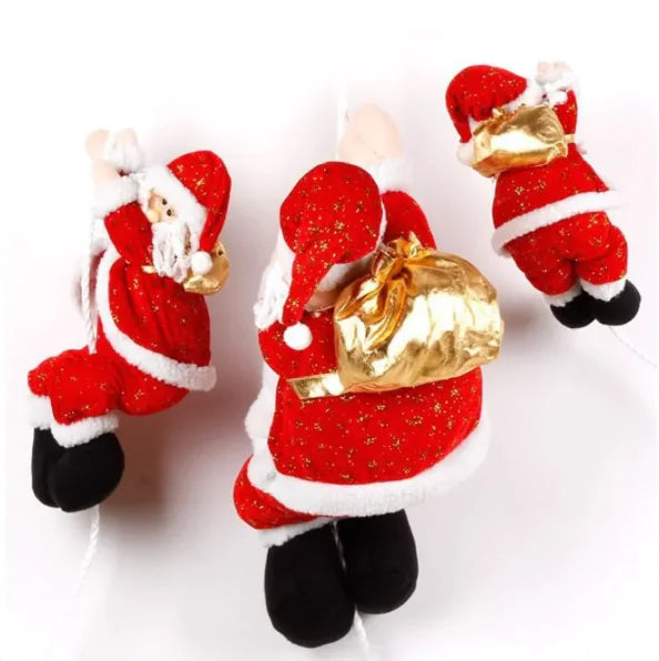 Christmas Scene Decorative Rope Climbing Santa Claus