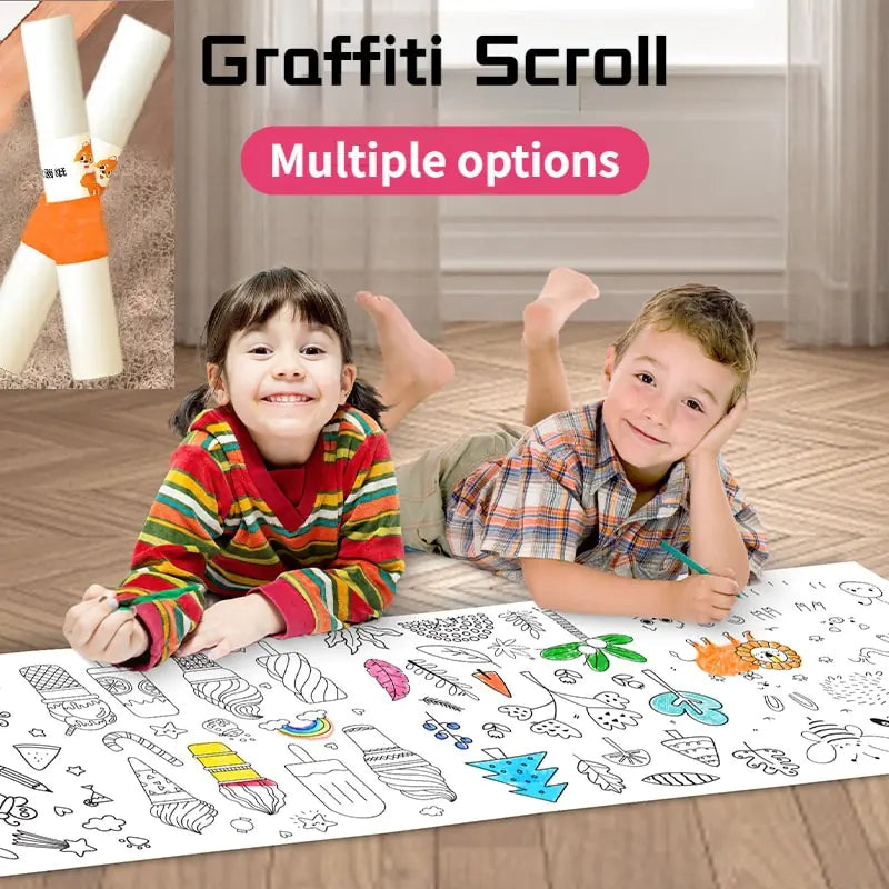 Big Coloring Paper Roll Graffiti Scroll Puzzle Toy