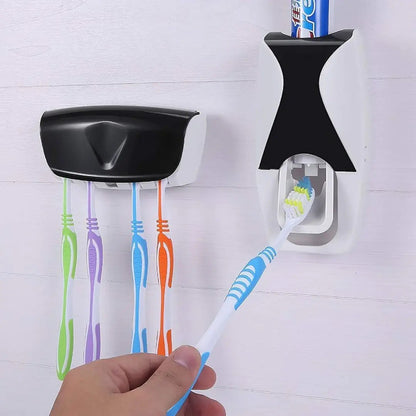 Automatic Toothpaste Dispenser With Toothbrush Holder