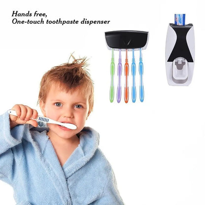 Automatic Toothpaste Dispenser With Toothbrush Holder