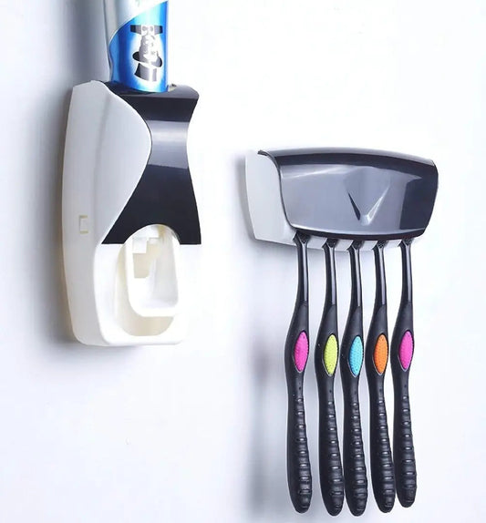 Automatic Toothpaste Dispenser With Toothbrush Holder